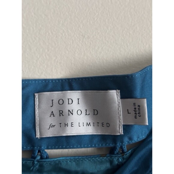 VTG 2000s Y2K Draped Silk Top XL The Limited Jodi Arnold Blue Strappy Tank Chic - Picture 2 of 7